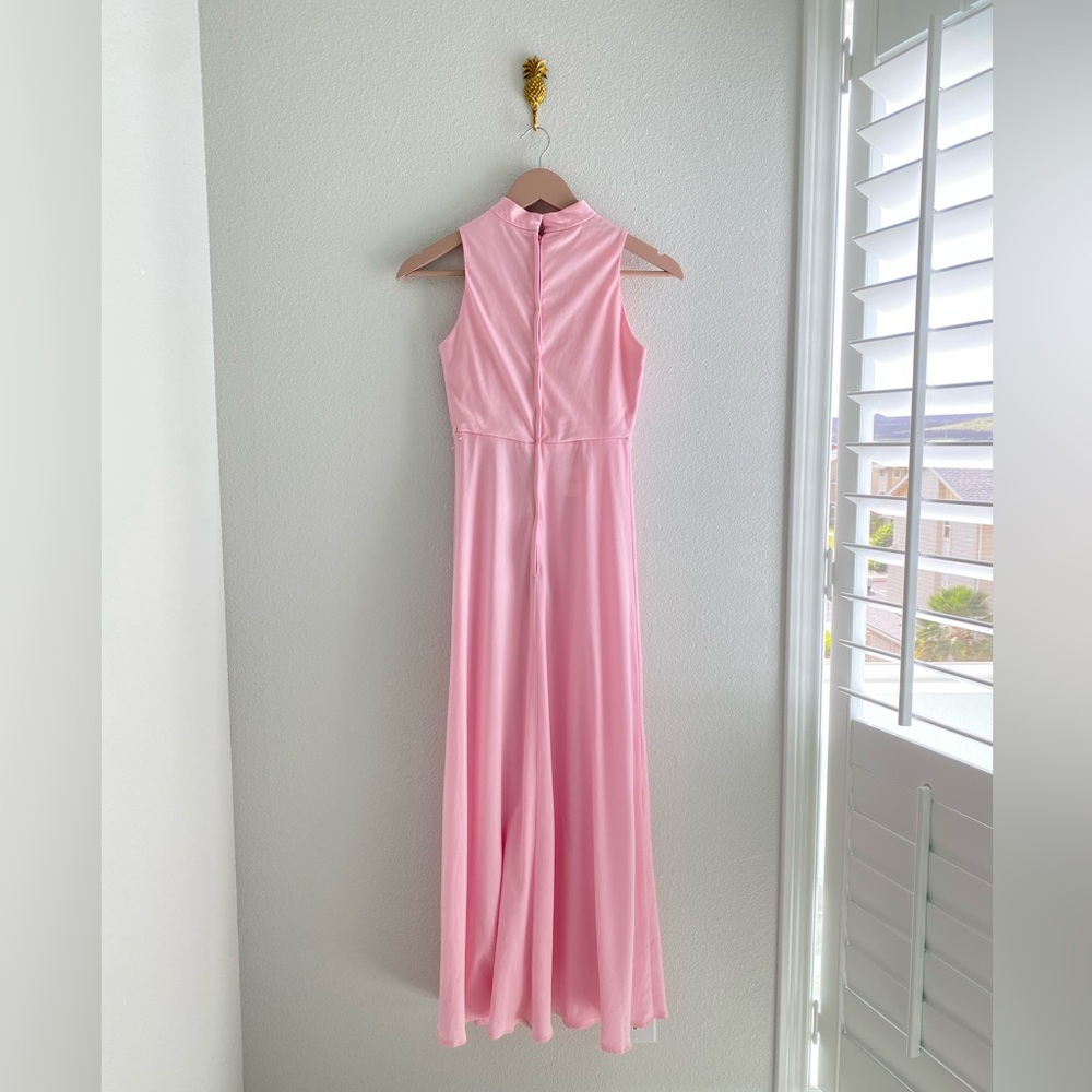 Vintage pink dress with appliqué - Picture 2 of 4